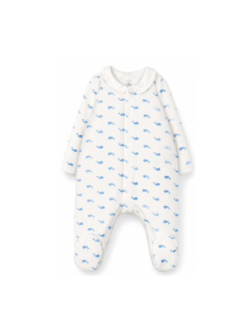 Tutina per neonati Petit Bateau Kids bianco avorio con stampa balene all-over A0GAB 01 PETIT BATEAU KIDS 