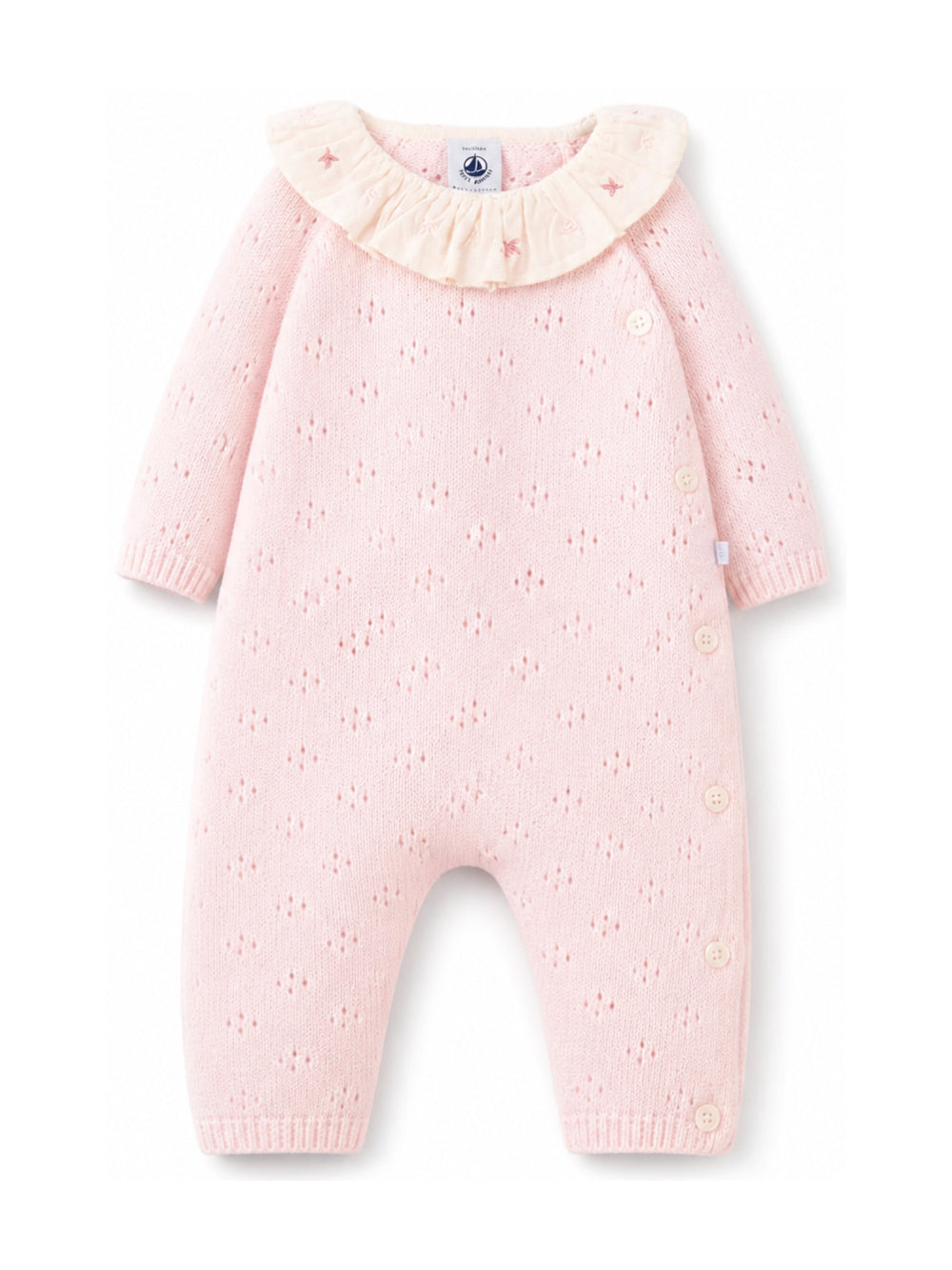Tutina per neonata Petit Bateau rosa con ruches A0GCQ 01 PETIT BATEAU KIDS 