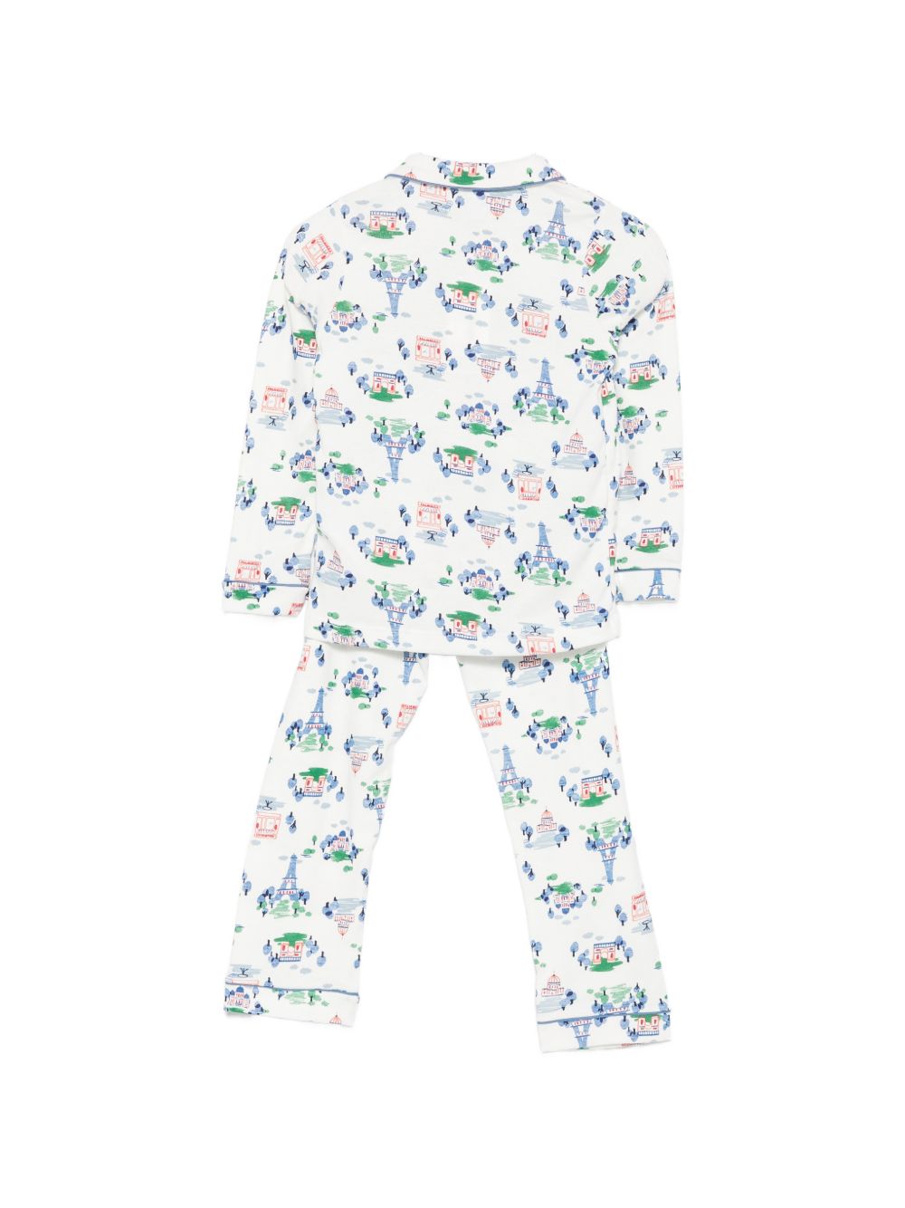 Pigiama per bambini Petit Bateau Kids bianco con stampa Torre Eiffel all-over A0GCR 01 PETIT BATEAU KIDS 