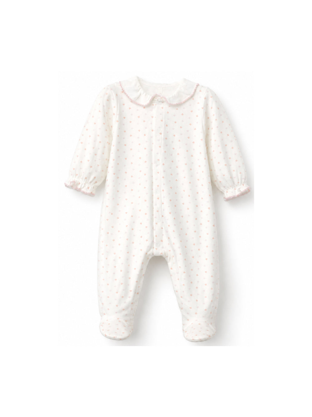 Tutina per neonata Petit Bateau Kids bianca con stampa cuoricini all-over A0GDP 01 PETIT BATEAU KIDS 