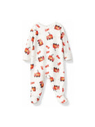 Pigiama per neonato Petit Bateau bianco con stampa camion dei pompieri A0GH0 01 PETIT BATEAU KIDS 