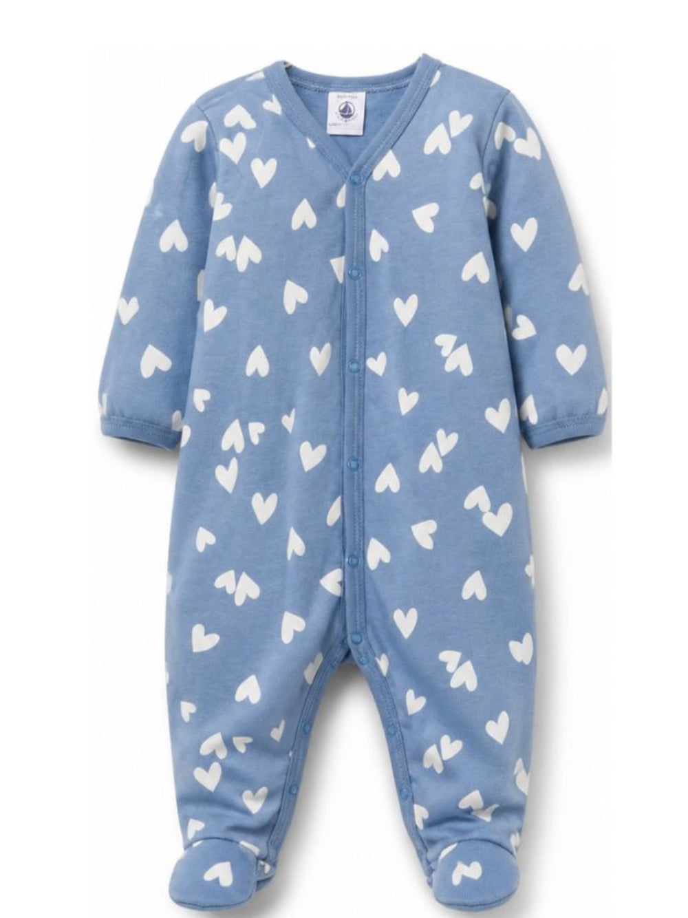 Tutina per neonato Petit Bateau Kids blu con stampa grafica cuori A0GH8 01 PETIT BATEAU KIDS 