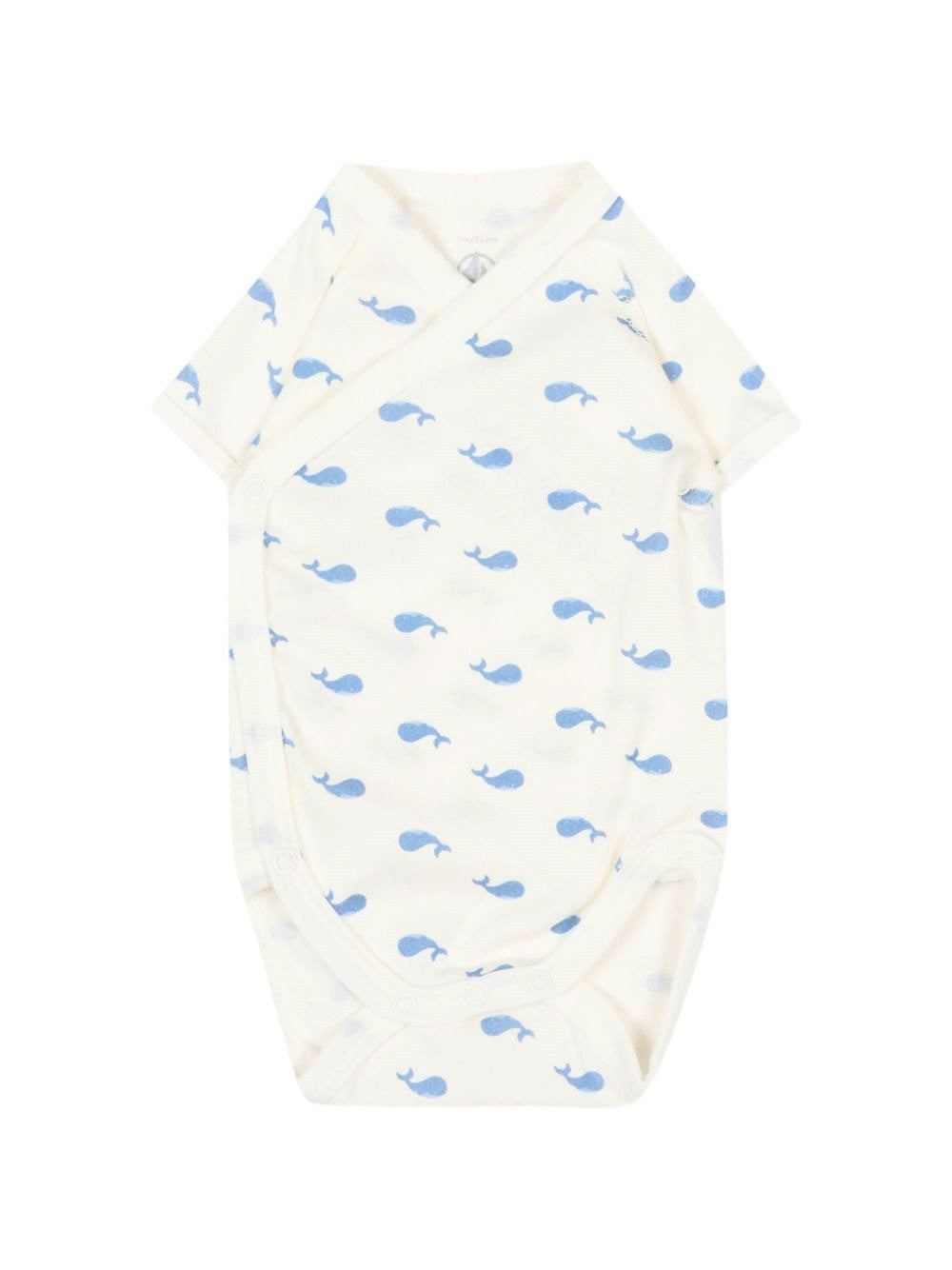 Set di tre body per neonato Petit Bateau multicolore con stampa balene A0GHM 00 PETIT BATEAU KIDS 