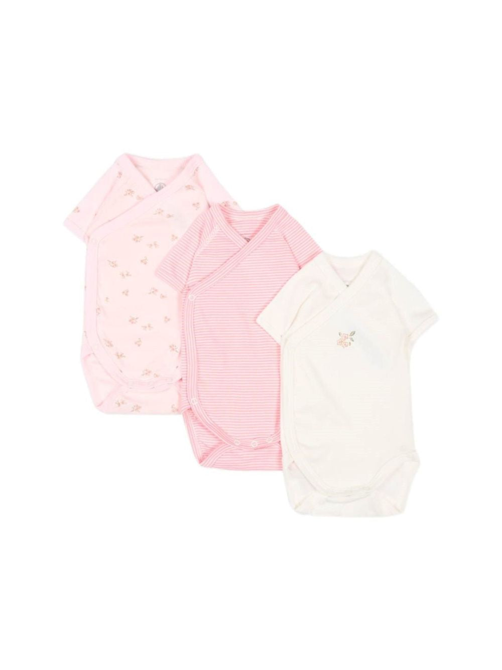 Set di tre body per neonata Petit Bateau multicolore con stampa floreale A0GHN 00 PETIT BATEAU KIDS 