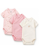 Set di tre body per neonata Petit Bateau multicolore con stampa floreale A0GHN 00 PETIT BATEAU KIDS 