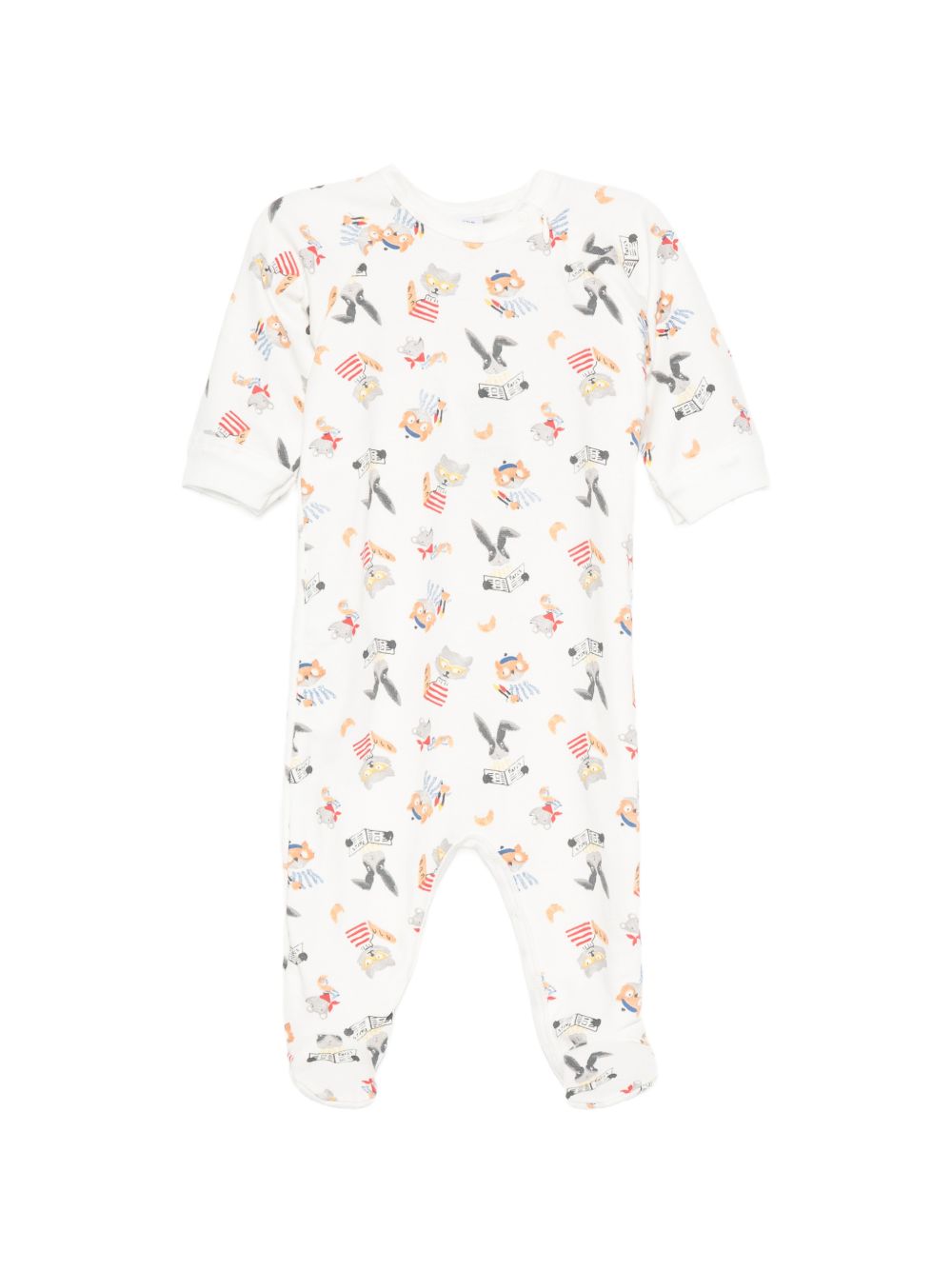 Tutina per neonati Petit Bateau Kids bianca a maniche lunghe A0GJJ 01 PETIT BATEAU KIDS 