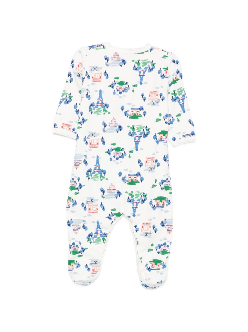 Tutina per neonati Petit Bateau Kids bianca con stampa Torre Eiffel all-over A0GJK 01 PETIT BATEAU KIDS 
