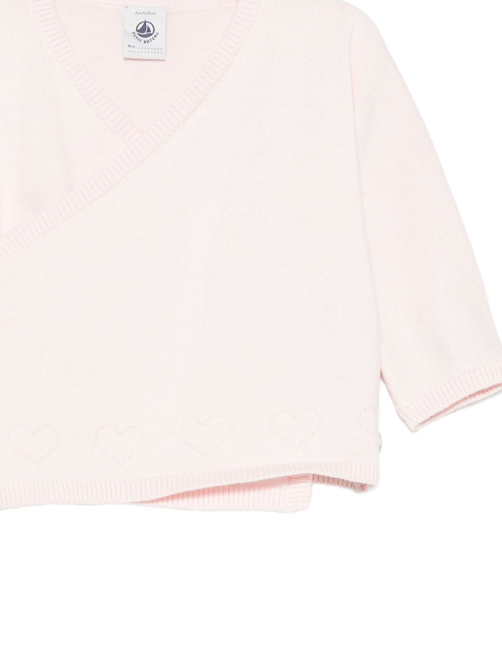 Cardigan per neonata Petit Bateau Kids rosa con cuoricini ricamati A0GNS 02 PETIT BATEAU KIDS 
