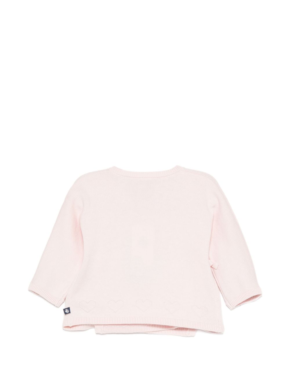 Cardigan per neonata Petit Bateau Kids rosa con cuoricini ricamati A0GNS 02 PETIT BATEAU KIDS 