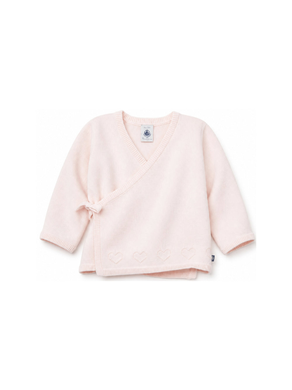 Cardigan per neonata Petit Bateau Kids rosa con cuoricini ricamati A0GNS 02 PETIT BATEAU KIDS 