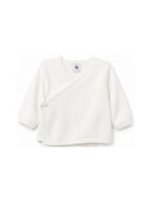 Cardigan per neonata Petit Bateau Kids bianco con ricamo cuori sul davanti A0GNS 03 PETIT BATEAU KIDS 