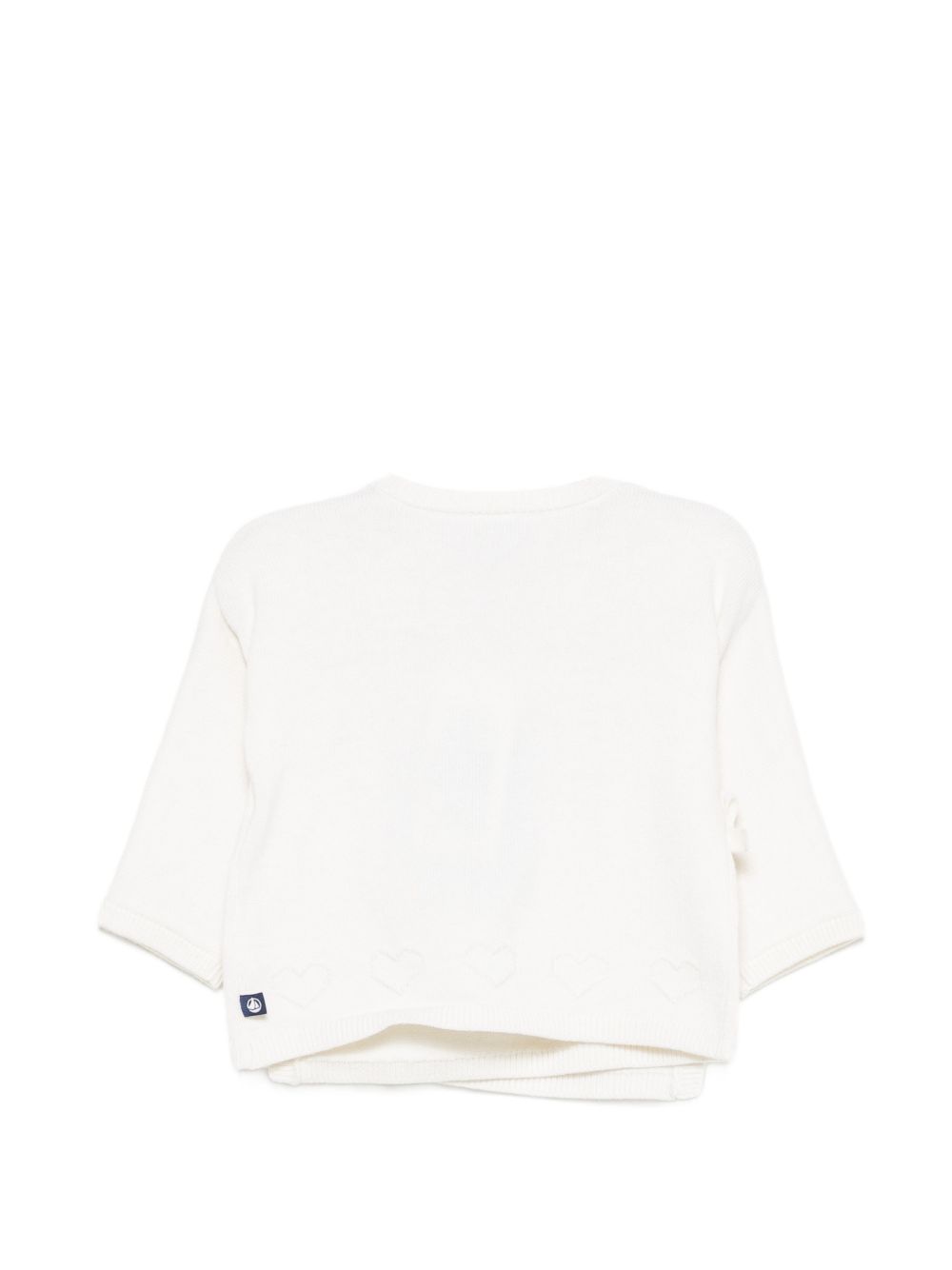 Cardigan per neonata Petit Bateau Kids bianco con ricamo cuori sul davanti A0GNS 03 PETIT BATEAU KIDS 
