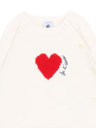 Set due pezzi per neonati Petit Bateau Kids bianco con cuore ricamato sul davanti A0GNY 01 PETIT BATEAU KIDS 