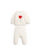 Set due pezzi per neonati Petit Bateau Kids bianco con cuore ricamato sul davanti A0GNY 01 PETIT BATEAU KIDS 