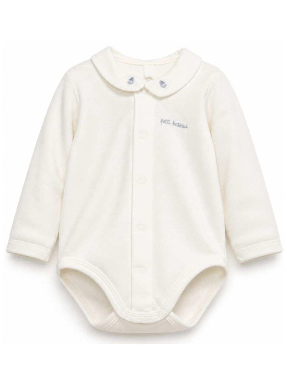 Tutina per neonati Petit Bateau Kids bianca con colletto alla Peter Pan A0GQ9 01 PETIT BATEAU KIDS 