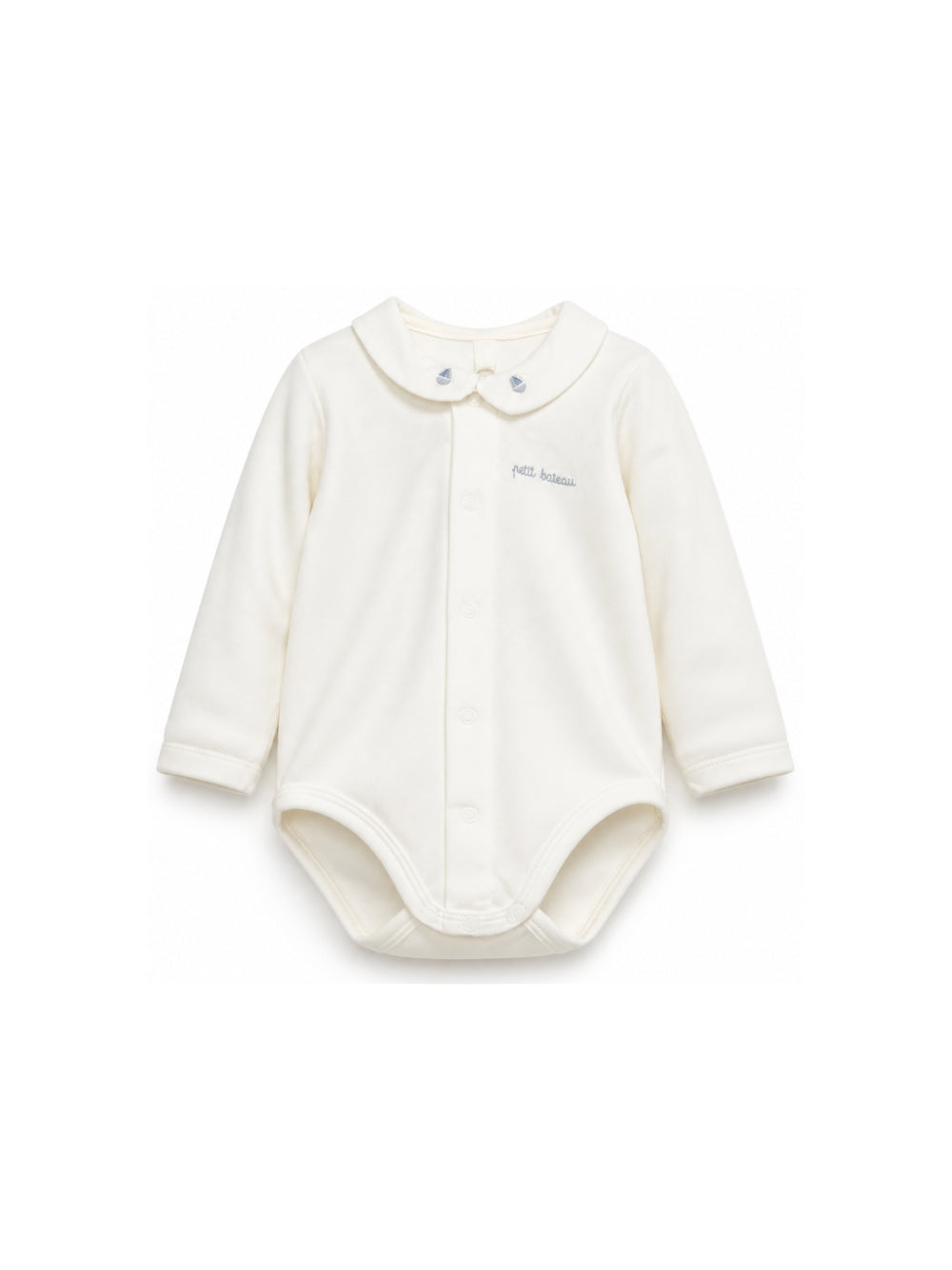 Tutina per neonati Petit Bateau Kids bianca con colletto alla Peter Pan A0GQ9 01 PETIT BATEAU KIDS 