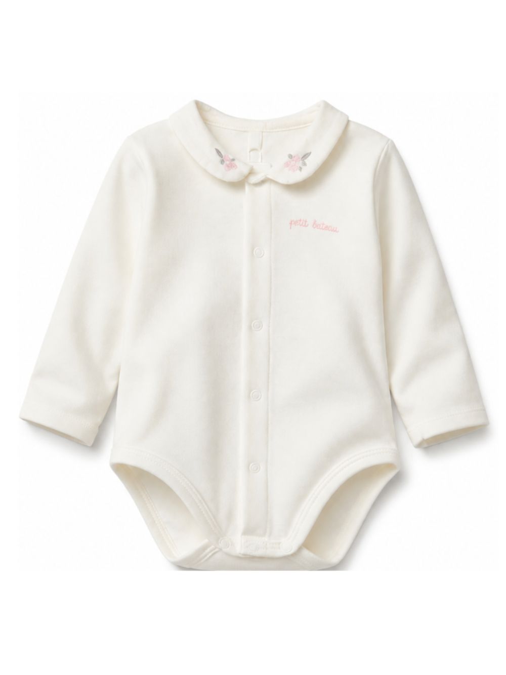Tutina per neonati Petit Bateau Kids bianca con colletto alla Peter Pan A0GQ9 03 PETIT BATEAU KIDS 