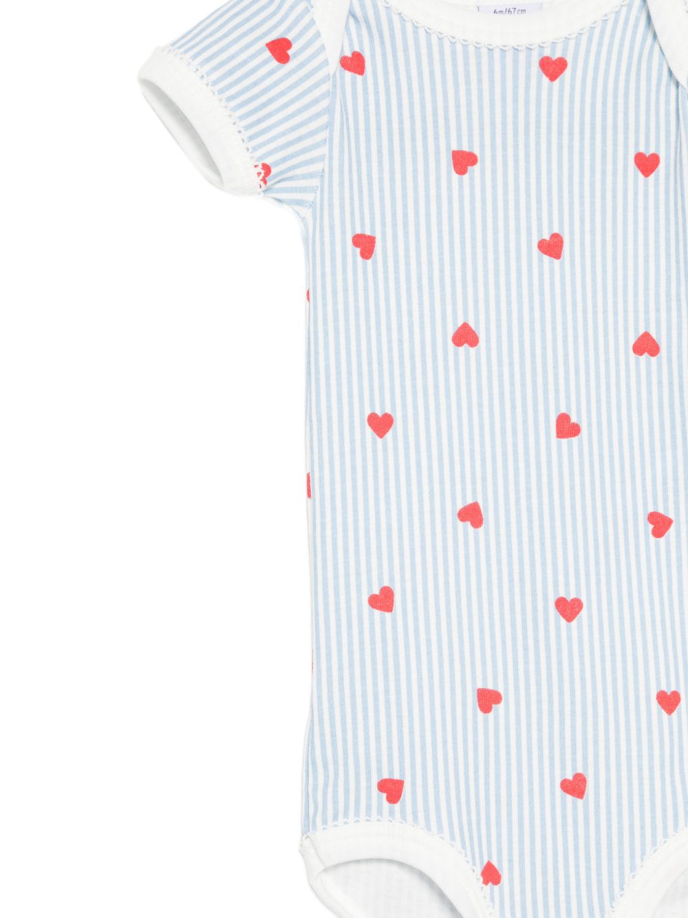 Body per neonati Petit Bateau multicolore a righe con stampa a cuori (set da tre) A0GY7 00 PETIT BATEAU KIDS 
