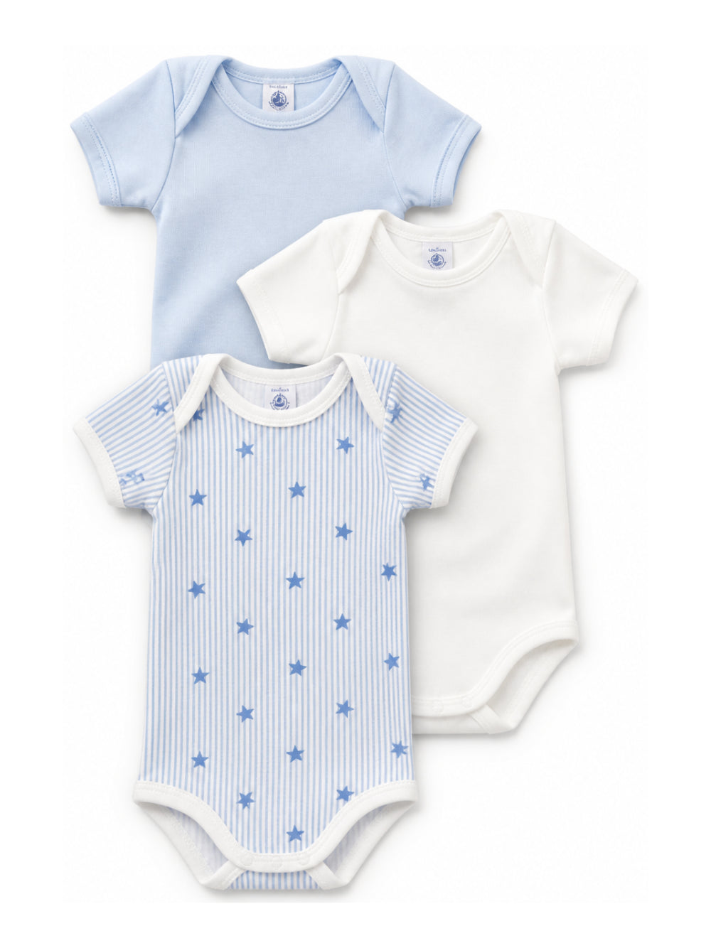 Set di tre body per neonato Petit Bateau multicolore con stampa grafica A0GYB 00 PETIT BATEAU KIDS 