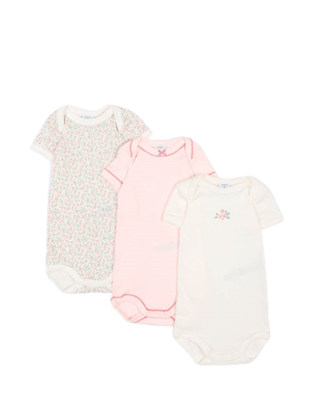 Set di tre body per neonata Petit Bateau multicolore con stampa floreale A0GYK 00 PETIT BATEAU KIDS 