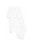 Set di tre body per neonati Petit Bateau bianco con stampa a cuori A0H71 99 PETIT BATEAU KIDS 