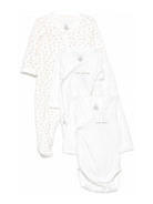Set di tre body per neonati Petit Bateau bianco con stampa a cuori A0H71 99 PETIT BATEAU KIDS 