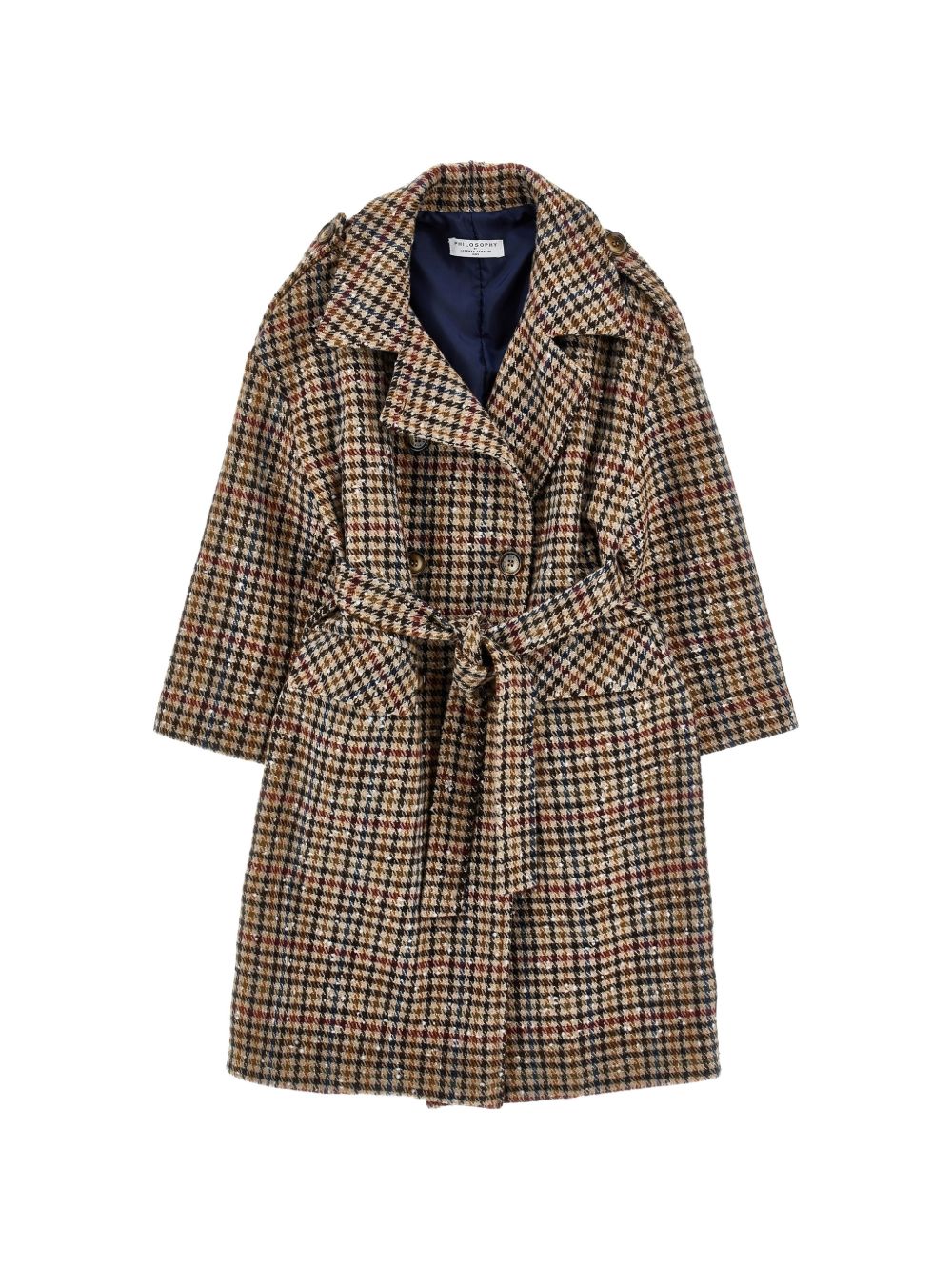 Cappotto doppiopetto per bambina Philosophy Kids multicolor a quadri I1H101 8322 0084 PHILOSOPHY KIDS 