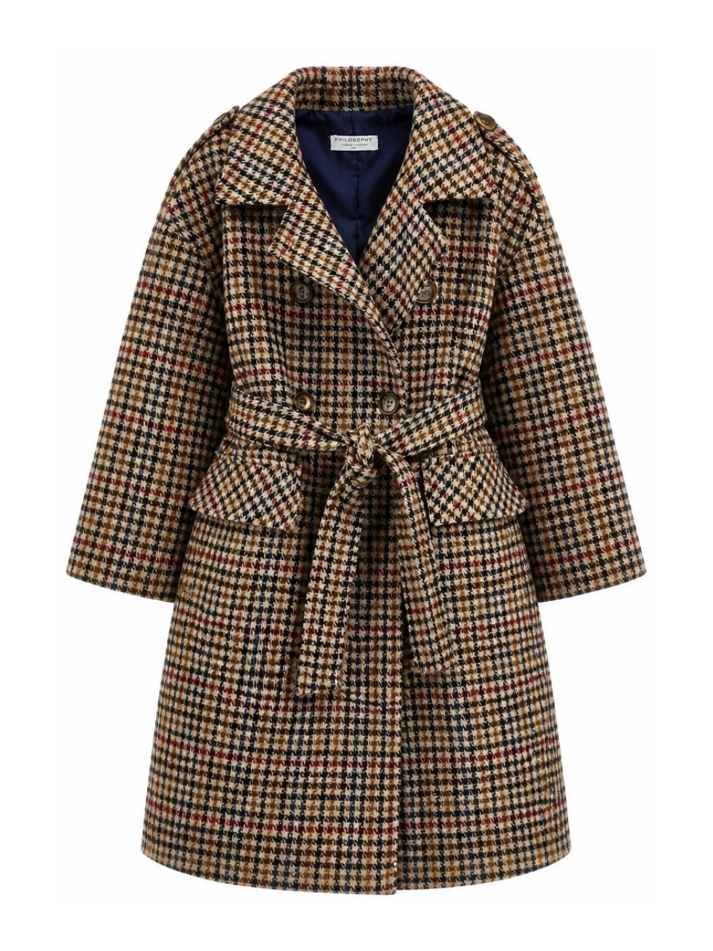 Cappotto doppiopetto per bambina Philosophy Kids multicolor a quadri I1H101 8322 0084 PHILOSOPHY KIDS 