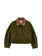 Giacca crop per bambina Philosophy verde con colletto a coste I1H105 8913 0023 PHILOSOPHY KIDS 
