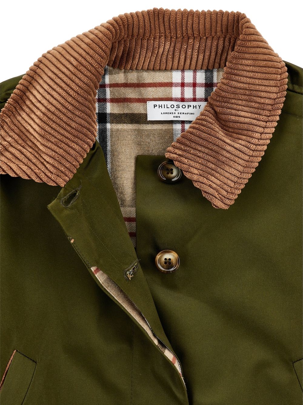 Giacca crop per bambina Philosophy verde con colletto a coste I1H105 8913 0023 PHILOSOPHY KIDS 