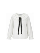 Blusa per bambina Philophy di Lorenzo Serafini Kids bianca con colletto con ruches I1H302 8116 0150 PHILOSOPHY KIDS 