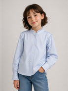 Camicia per bambina Philosophy di Lorenzo Serafini Kids azzurra con design a righe I1H311 8128 0152 PHILOSOPHY KIDS 