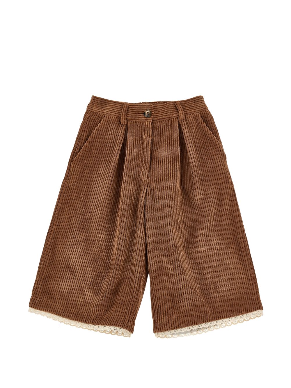 Pantaloni per bambina Philosophy di Lorenzo Serafini Kids marroni con orlo smerlato I1H404 8854 0005 PHILOSOPHY KIDS 