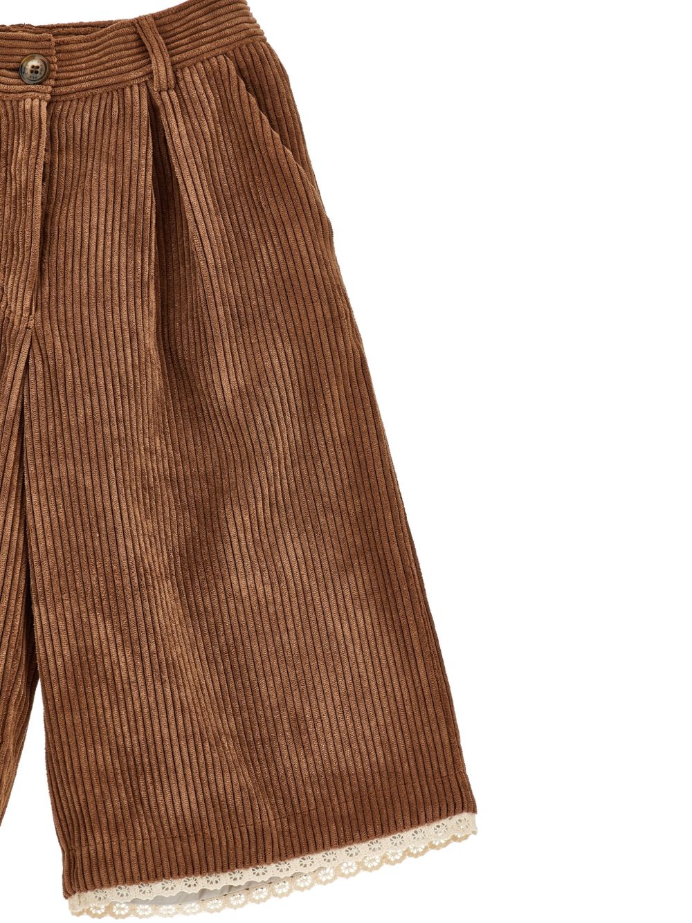 Pantaloni per bambina Philosophy di Lorenzo Serafini Kids marroni con orlo smerlato I1H404 8854 0005 PHILOSOPHY KIDS 