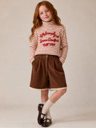 Pantaloni per bambina Philosophy di Lorenzo Serafini Kids marroni con orlo smerlato I1H404 8854 0005 PHILOSOPHY KIDS 