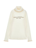 Maglione per bambina Philosophy di Lorenzo Serafini Kids bianco con logo sul davanti I1H604 8214 0001 PHILOSOPHY KIDS 