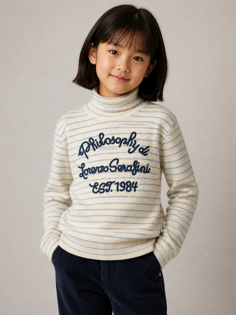 Maglione per bambina Philosophy di Lorenzo Serafini Kids multicolore con design a righe I1H605 8215 0252 PHILOSOPHY KIDS 