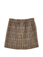 Gonna per bambina Philosophy di Lorenzo Serafini Kids marrone con motivo in pied-de-poule I1H700 8322 0084 PHILOSOPHY KIDS 