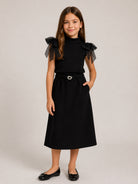 Gonna per bambina Philosophy di Lorenzo Serafini Kids nera con cintura con strass I1H707 8209 0050 PHILOSOPHY KIDS 