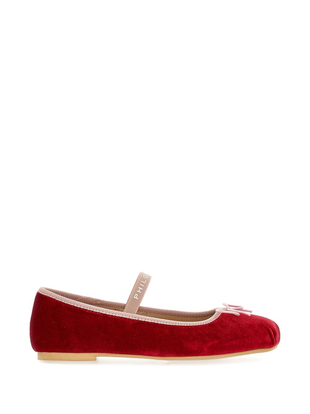 Ballerine per bambina Philosophy di Lorenzo Serafini Kids rosse con finitura in velluto I8H003 8781 4391 PHILOSOPHY KIDS 