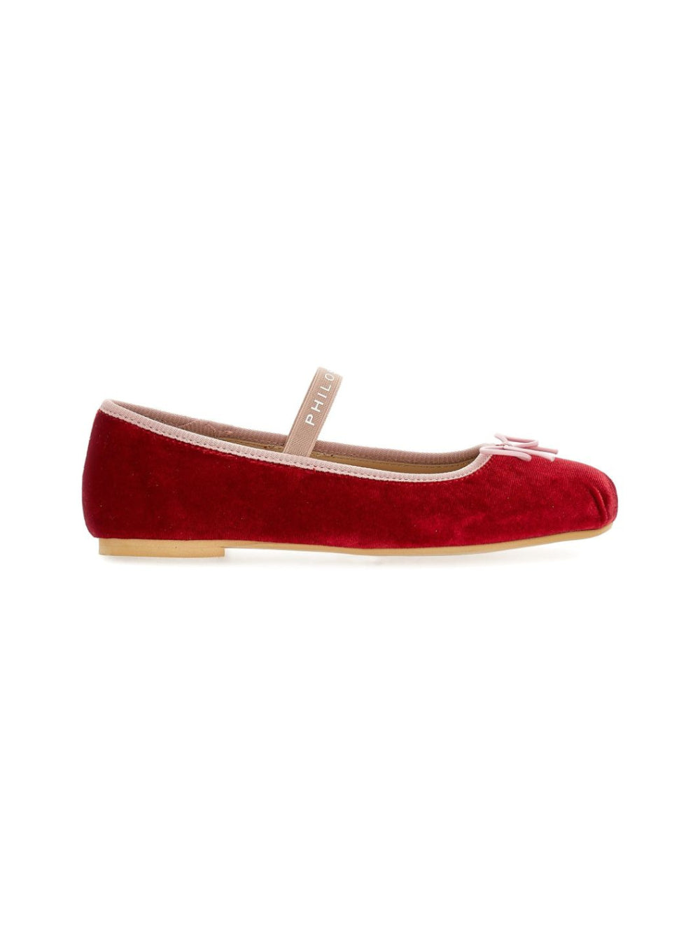 Ballerine per bambina Philosophy di Lorenzo Serafini Kids rosse con finitura in velluto I8H003 8781 4391 PHILOSOPHY KIDS 