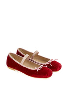 Ballerine per bambina Philosophy di Lorenzo Serafini Kids rosse con finitura in velluto I8H003 8781 4391 PHILOSOPHY KIDS 