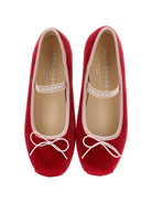 Ballerine per bambina Philosophy di Lorenzo Serafini Kids rosse con finitura in velluto I8H003 8781 4391 PHILOSOPHY KIDS 