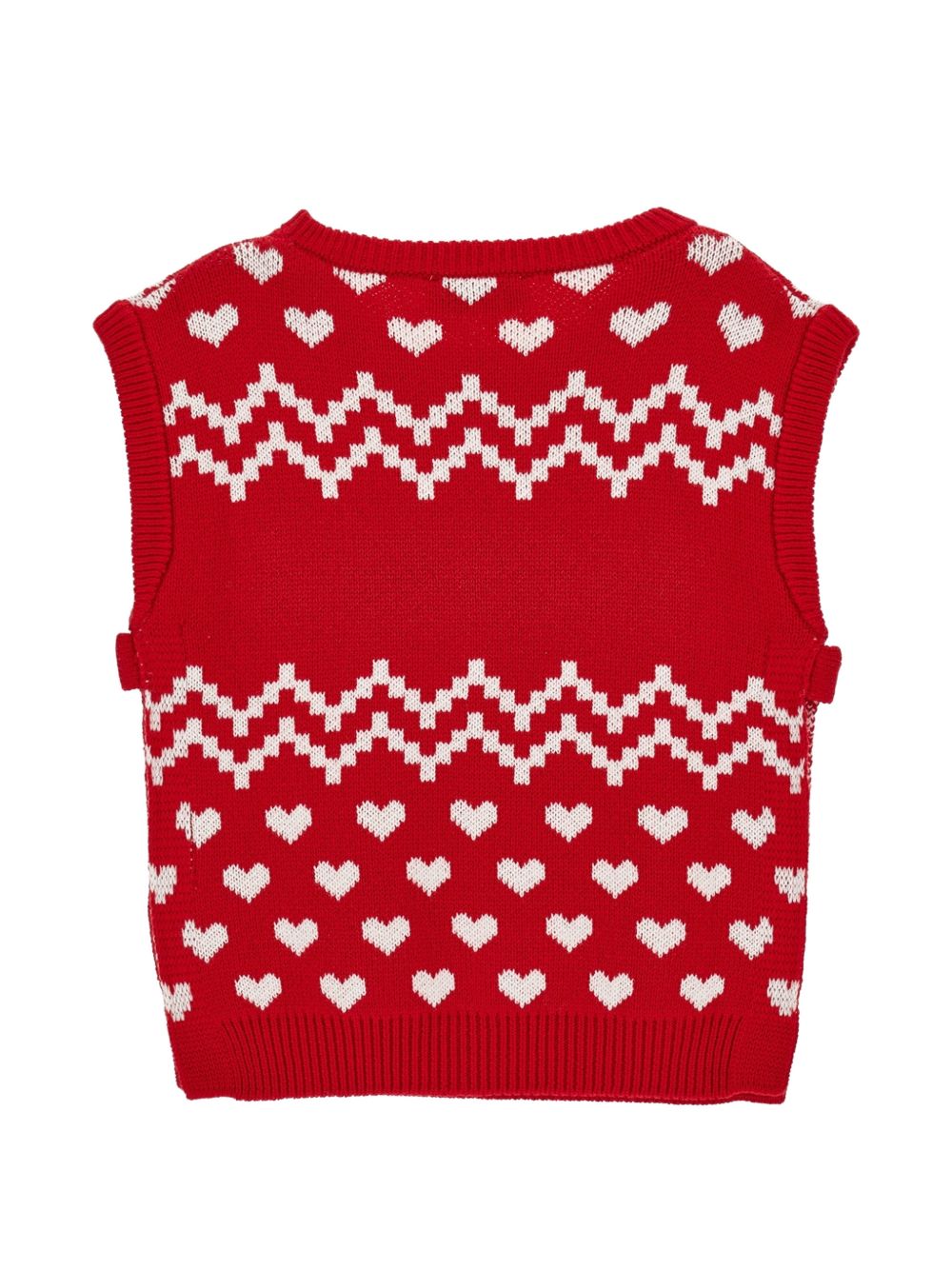 Gilet per bambina Philosophy di Lorenzo Serafini Kids rosso con motivo a cuori I9H308 8715 0043 PHILOSOPHY KIDS 