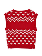 Gilet per bambina Philosophy di Lorenzo Serafini Kids rosso con motivo a cuori I9H308 8715 0043 PHILOSOPHY KIDS 
