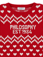 Gilet per bambina Philosophy di Lorenzo Serafini Kids rosso con motivo a cuori I9H308 8715 0043 PHILOSOPHY KIDS 