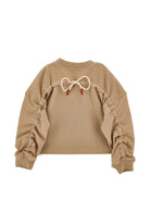 Felpa per bambina Philosophy Kids beige con arricciatura sulle spalle I9H607 8053 0003 PHILOSOPHY KIDS 
