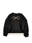 Felpa per bambina Philosophy di Lorenzo Serafini Kids nera con logo ricamato sul davanti I9H607 8053 0050 PHILOSOPHY KIDS 