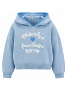 Maglione per bambina Philosophy di Lorenzo Serafini Kids azzurro con logo ricamato sul davanti I9H609 8061 0052 PHILOSOPHY KIDS 
