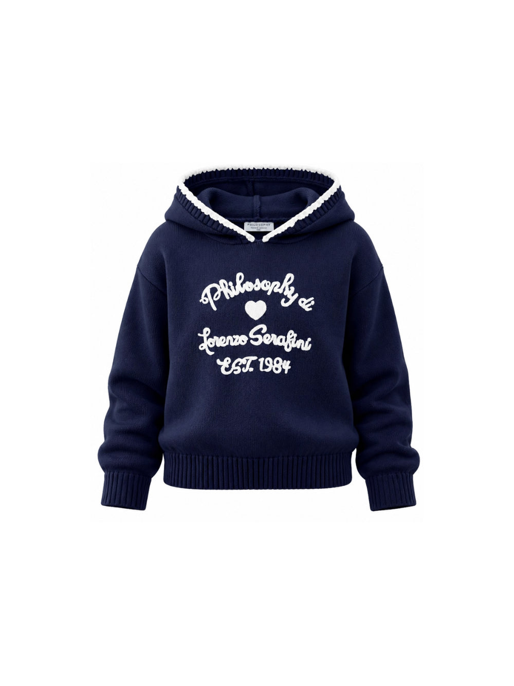 Felpa per bambina Philosophy di Lorenzo Serafini Kids blu con logo sul davanti I9H609 8061 056S PHILOSOPHY KIDS 